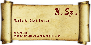 Malek Szilvia névjegykártya